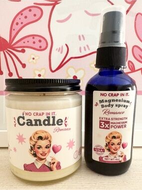 No Crap In It Romance Magnesium Spray and Candle